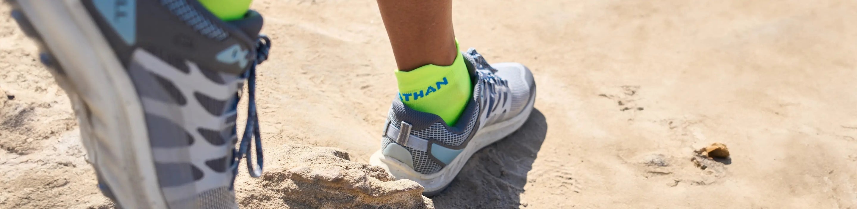 running shoes showing Nathan Sports low-cut socks